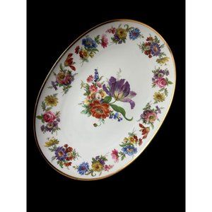 Gloria Fine Porcelain BAYREUTH W. GERMANY 13" Platter 24kt Gold Trimmed